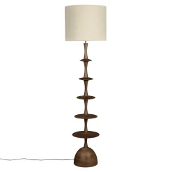 Dutchbone Vloerlampen|Cath 1-lichts Vloerlamp Walnoot
