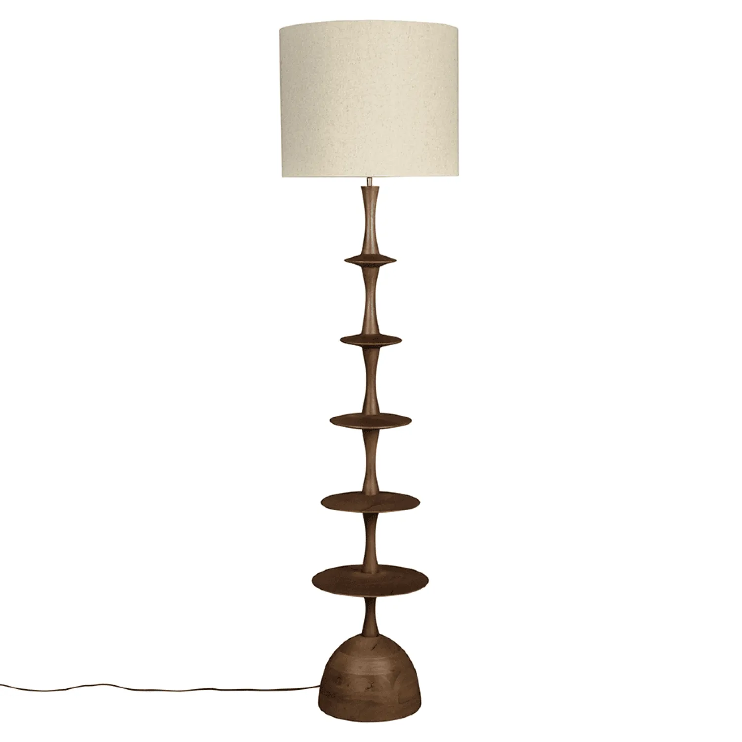 Dutchbone Vloerlampen|Cath 1-lichts Vloerlamp Walnoot