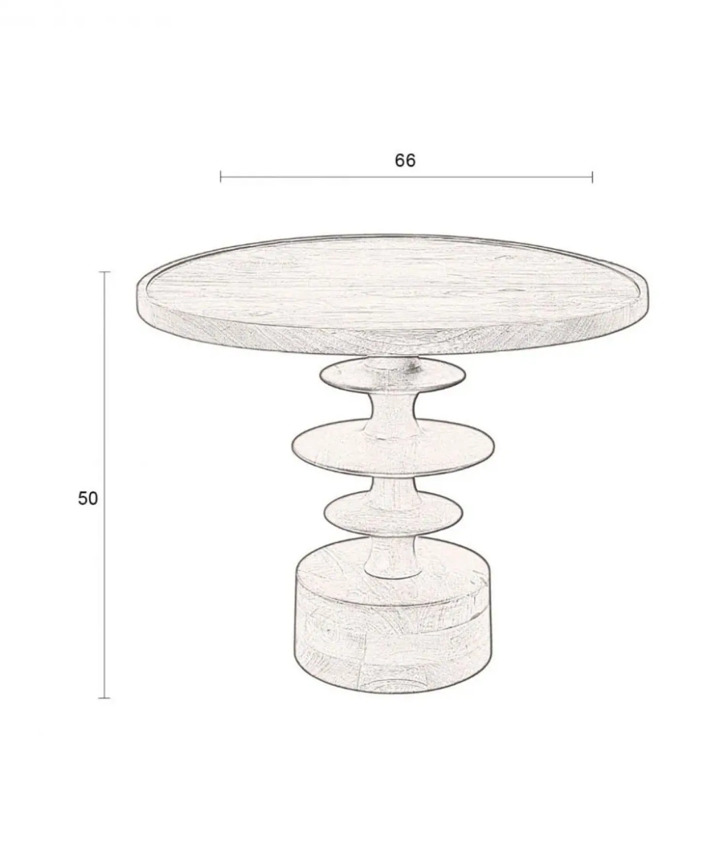 Dutchbone Salontafels|Cath Salontafel Walnoot 66cm
