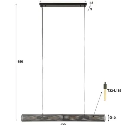 Kalfort Hanglampen|Celeste Hanglamp 4-lichts cylinder Metaal