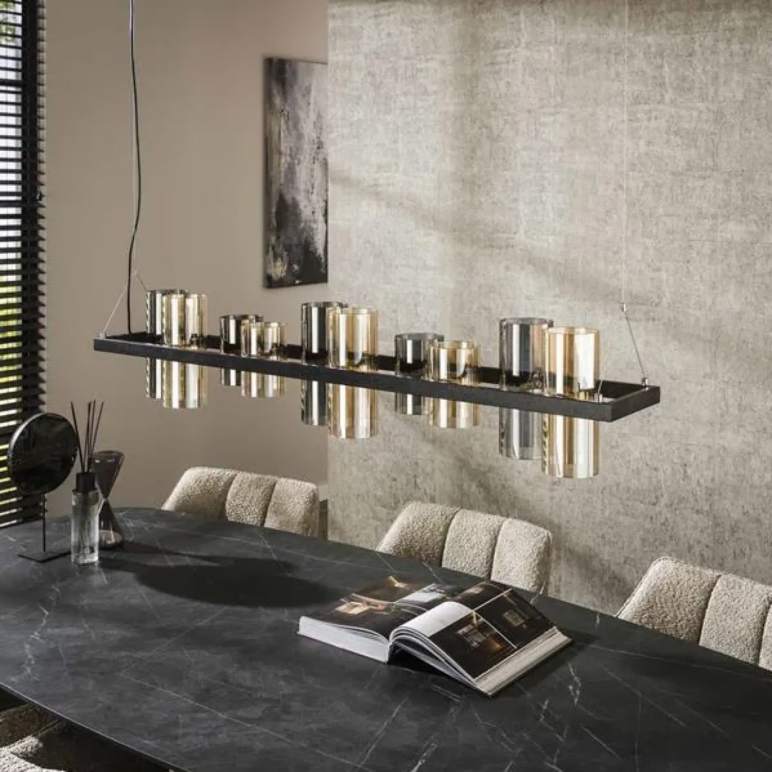 Trading Lighting Hanglampen|Glazen Hanglamp|Celia 10-lichts Hanglamp 2-kleurig glas