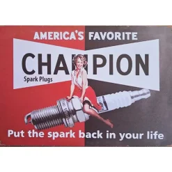 Cavetown Metalen Borden|Champion Spark Plug Girl - metalen bord