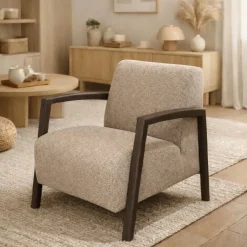 Cavetown Fauteuils|Charlie fauteuil met houten armleuning