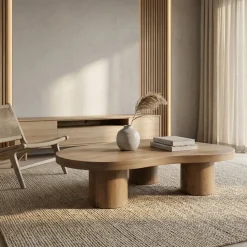 Eleonora Salontafels|Charlie Salontafel organisch Lichtbruin 130cm