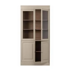 vtwonen Vitrinekasten|Industriele Kasten|Chow Vitrinekast grenen beige 105cm