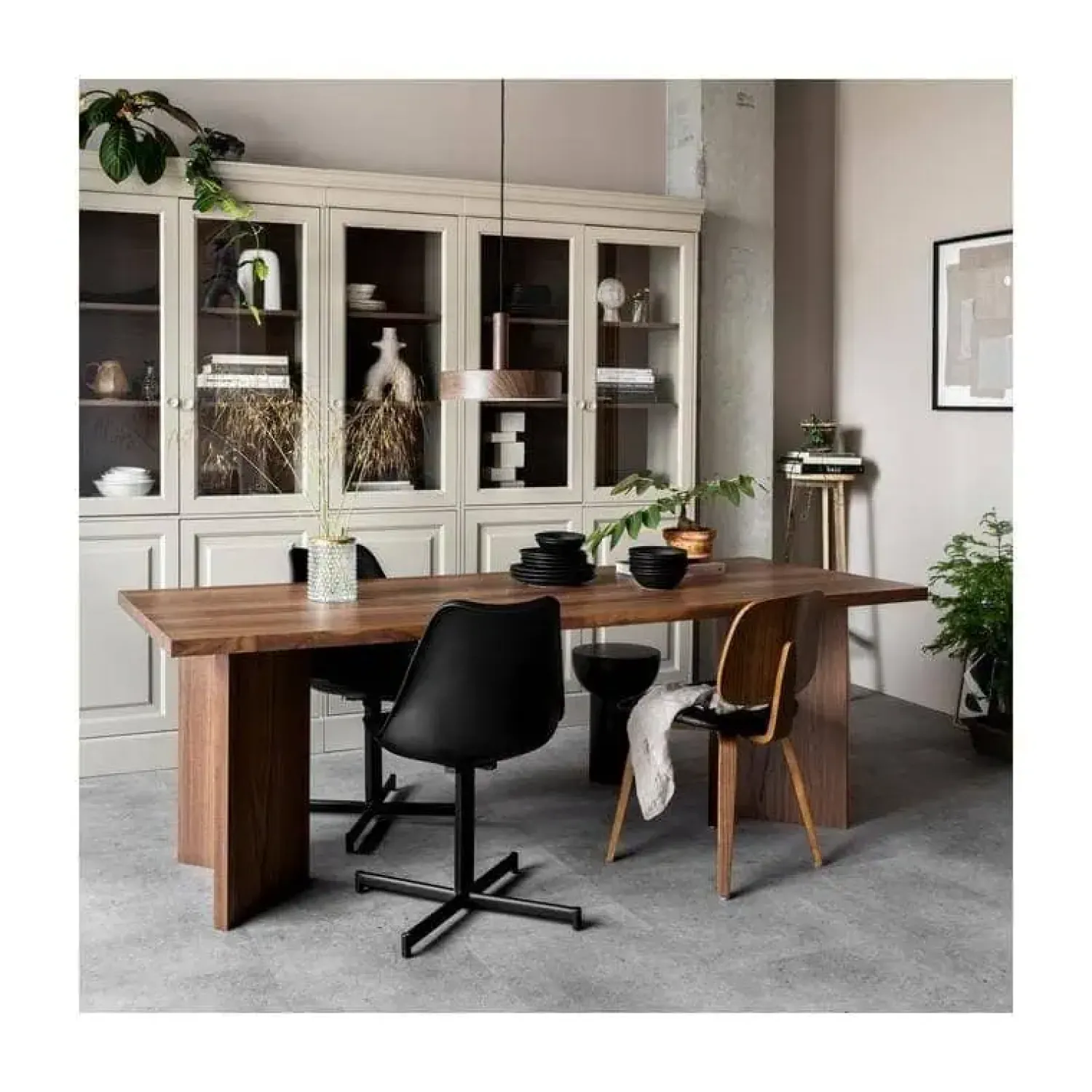 vtwonen Vitrinekasten|Industriele Kasten|Chow Vitrinekast grenen beige 105cm