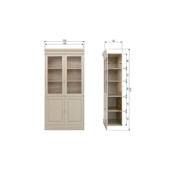 vtwonen Vitrinekasten|Industriele Kasten|Chow Vitrinekast grenen beige 105cm