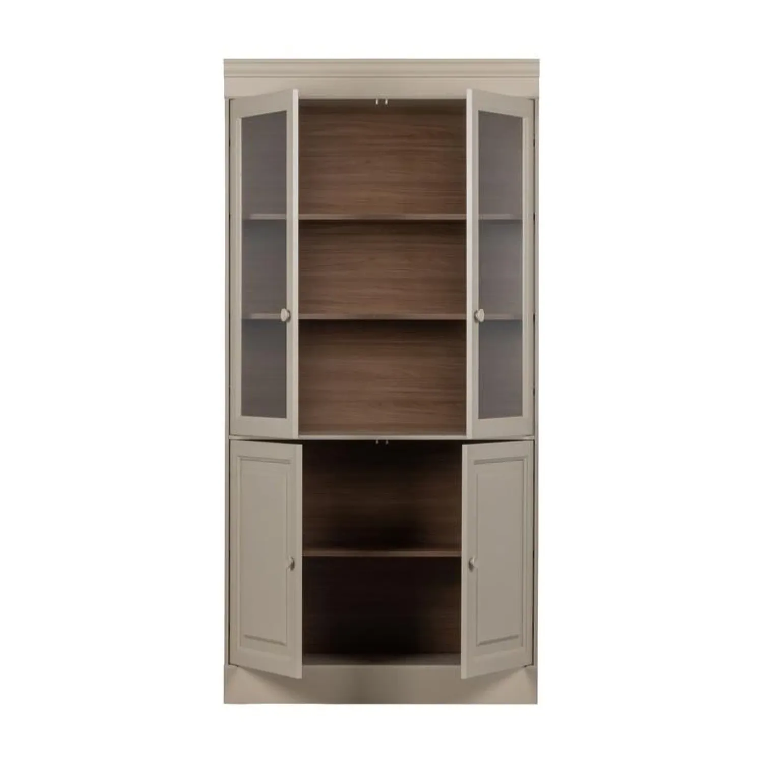 vtwonen Vitrinekasten|Industriele Kasten|Chow Vitrinekast grenen beige 105cm