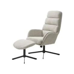 LykkeHome Fauteuils|Chris Relaxfauteuil met voetenbank gebroken wit