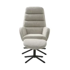 LykkeHome Fauteuils|Chris Relaxfauteuil met voetenbank gebroken wit