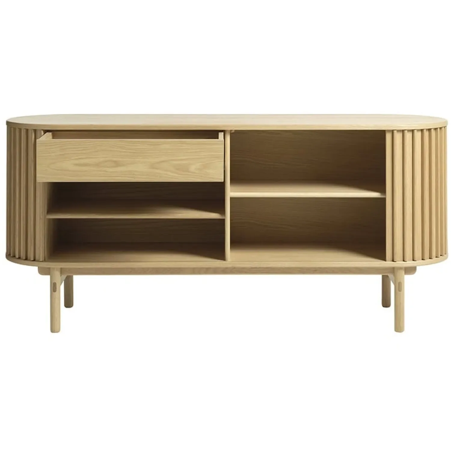 LykkeHome Dressoirs|Industriele Kasten|Christoffer dressoir naturel eikenhoutfineer 160cm