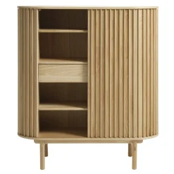 LykkeHome Wandkasten|Industriele Kasten|Christoffer vitrinekast naturel eikenhoutfineer 90cm