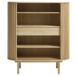 LykkeHome Wandkasten|Industriele Kasten|Christoffer vitrinekast naturel eikenhoutfineer 90cm