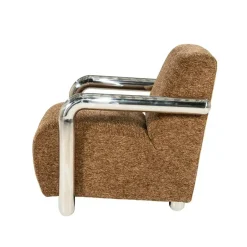 By Boo Fauteuils|Chromette Fauteuil Bruin met chrome