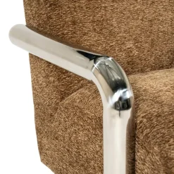 By Boo Fauteuils|Chromette Fauteuil Bruin met chrome