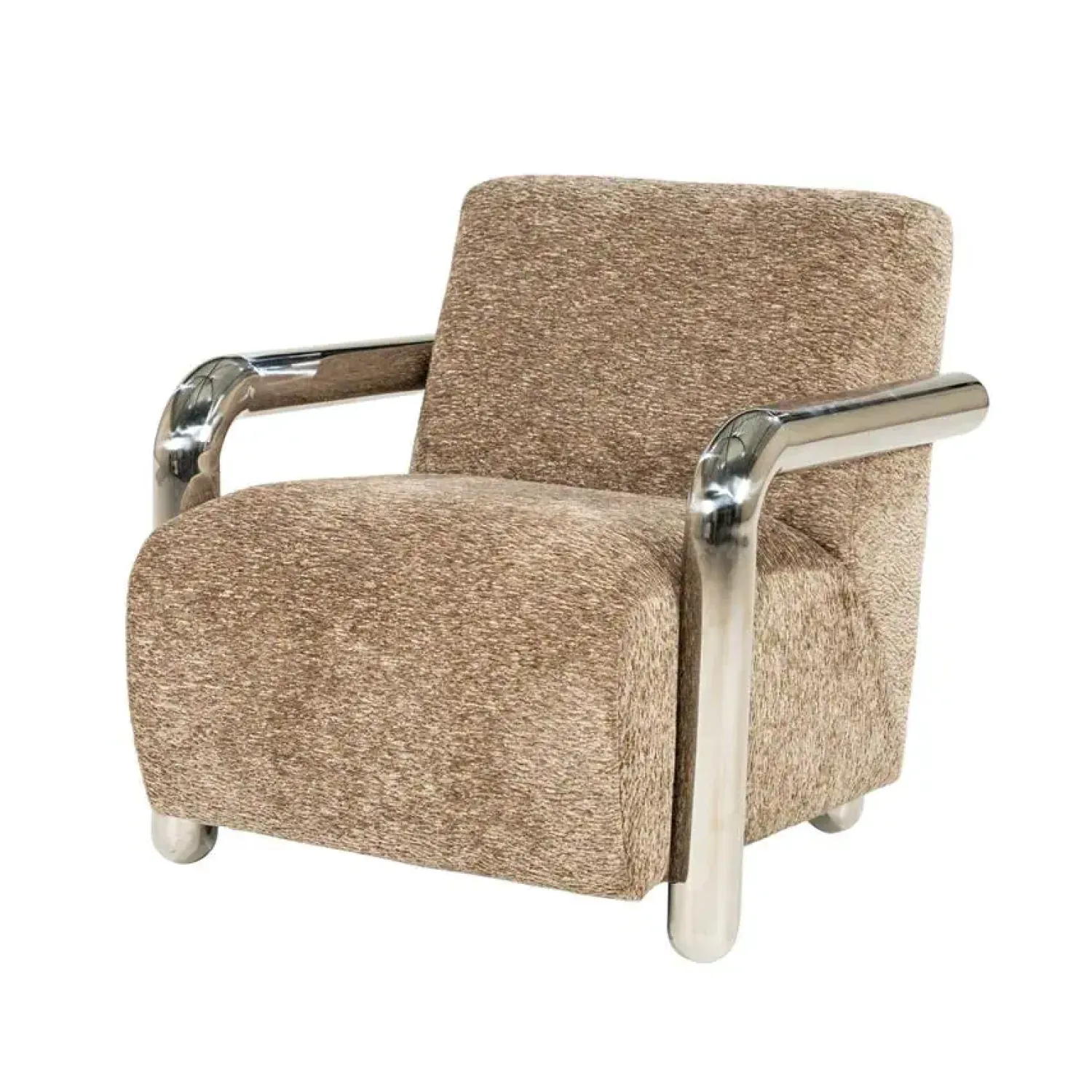 By Boo Fauteuils|Chromette Fauteuil Taupe met chrome