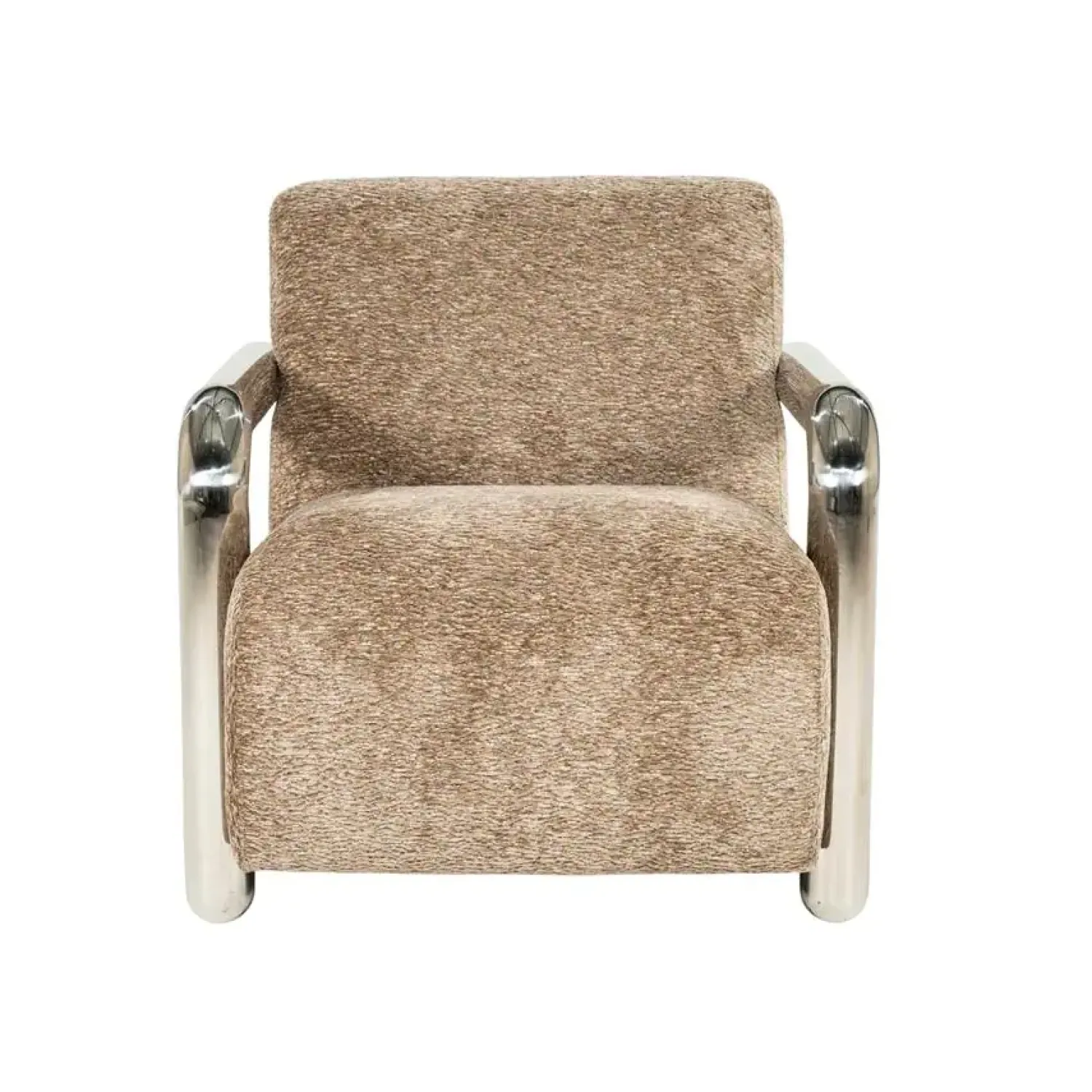 By Boo Fauteuils|Chromette Fauteuil Taupe met chrome