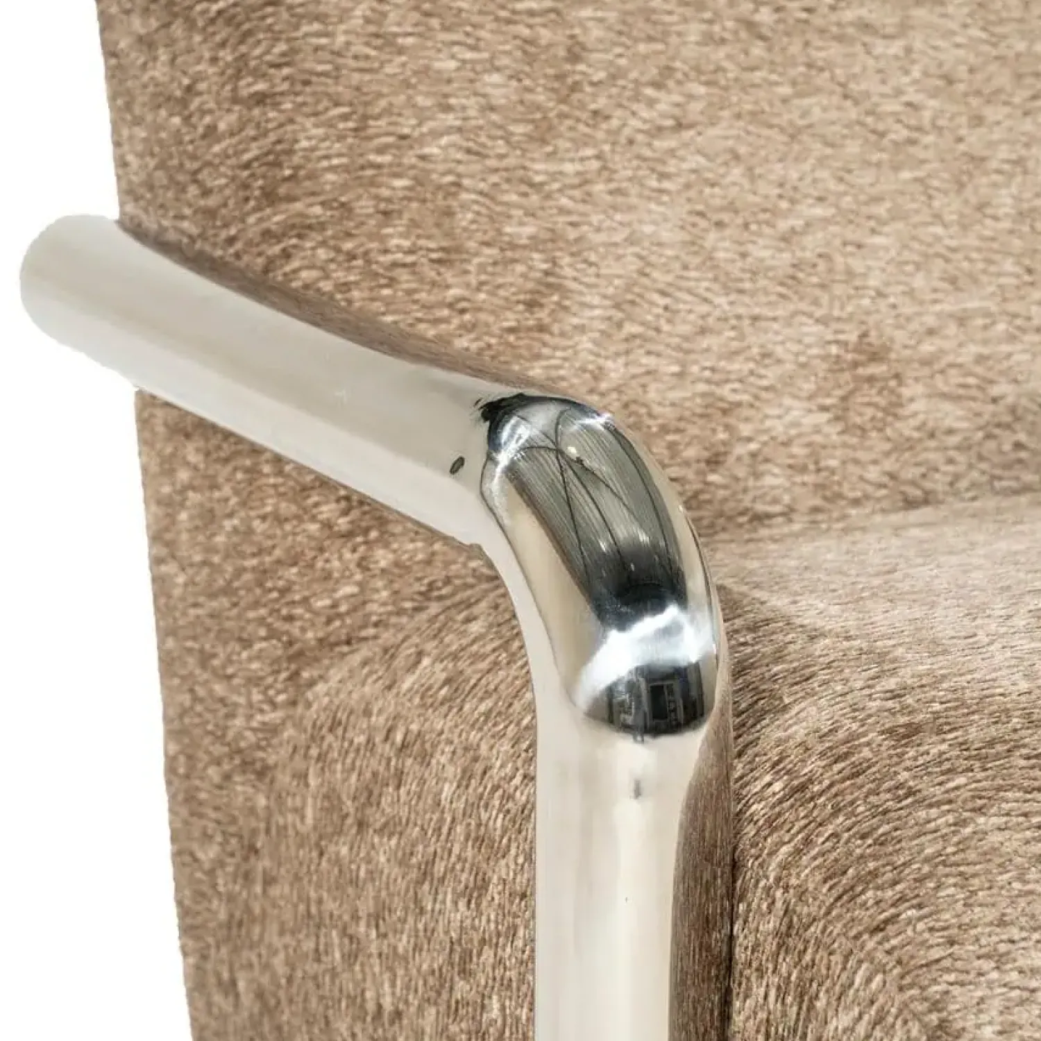 By Boo Fauteuils|Chromette Fauteuil Taupe met chrome