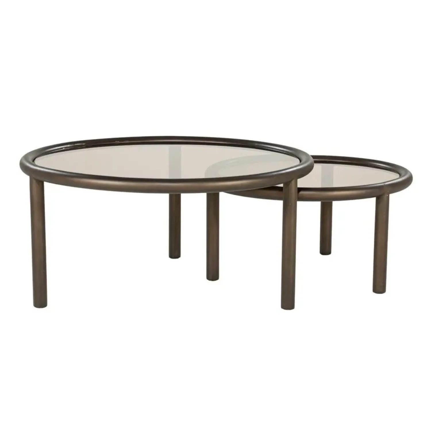 Eleonora Salontafels|Circo Salontafel Set van 2 Rond Bruin