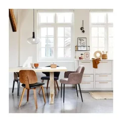 vtwonen Eetkamerstoelen|Classic Eetkamerstoel noten fineer zwart/walnoot