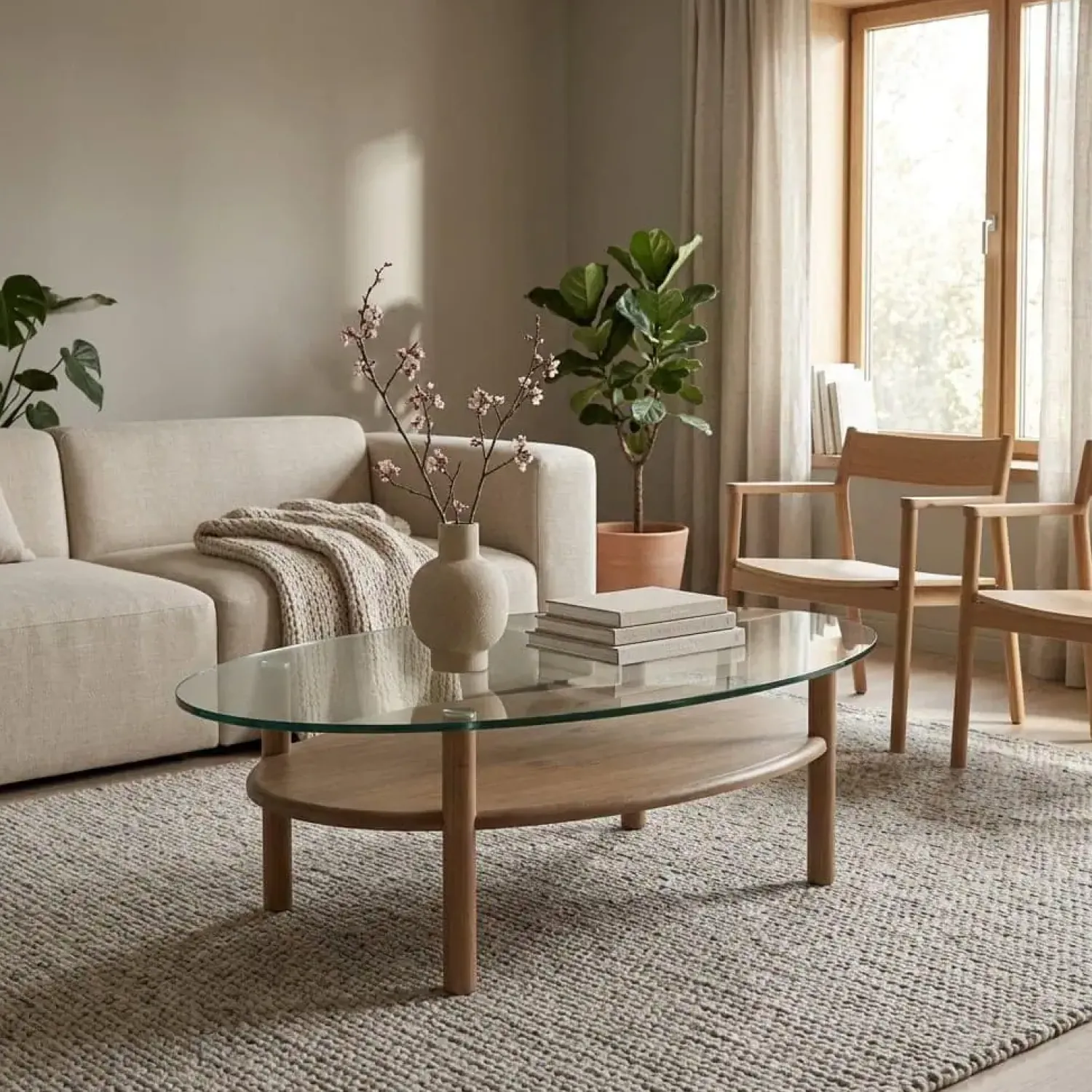 Eleonora Salontafels|Cleo Salontafel Lichtbruin 101cm