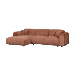 WOOOD Loungebanken|Cloud Chaise longue bank links chenille terracotta
