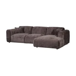 WOOOD Loungebanken|Cloud Chaise longue bank rechts chenille bruin