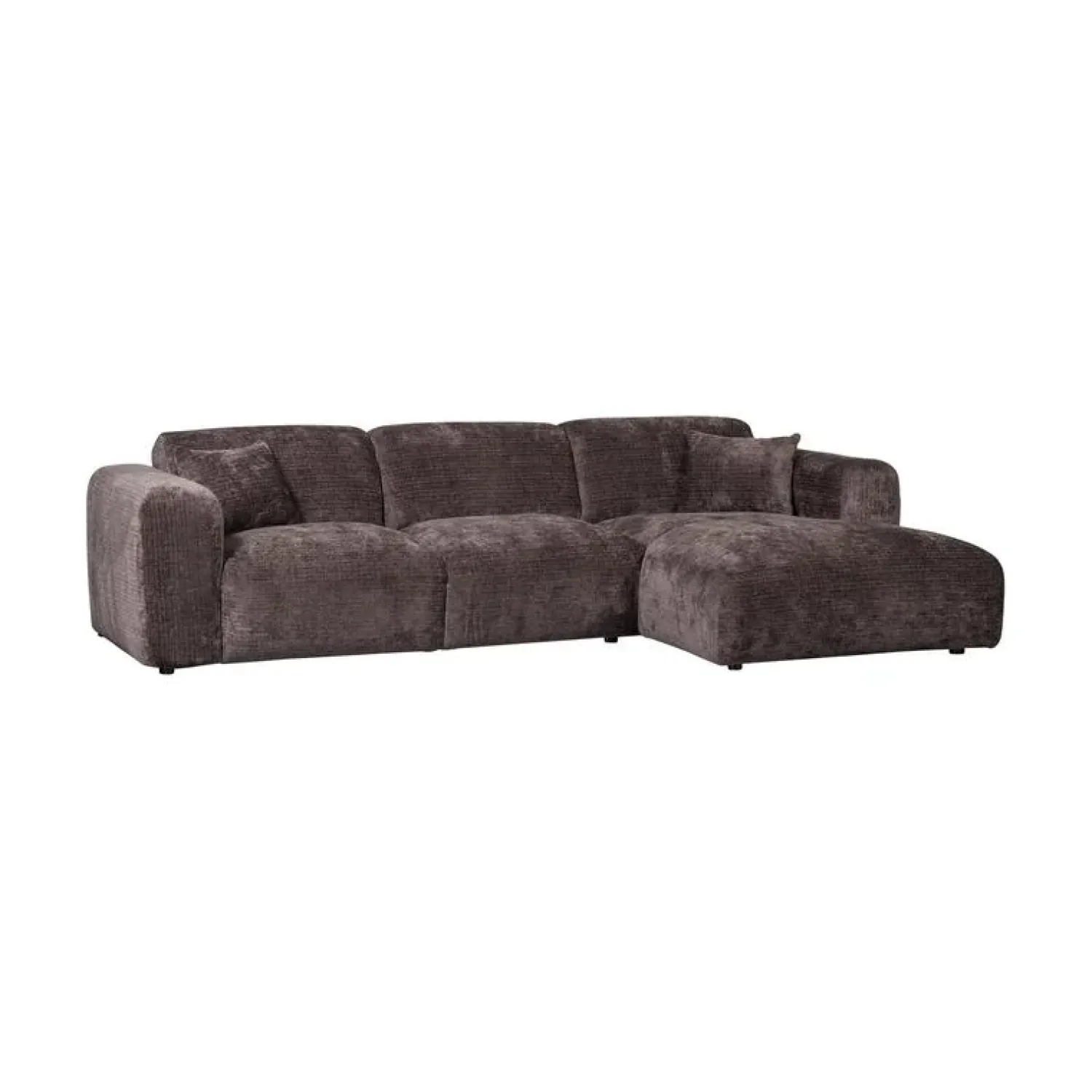 WOOOD Loungebanken|Cloud Chaise longue bank rechts chenille bruin