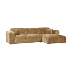 WOOOD Loungebanken|Cloud Chaise longue bank rechts chenille geel