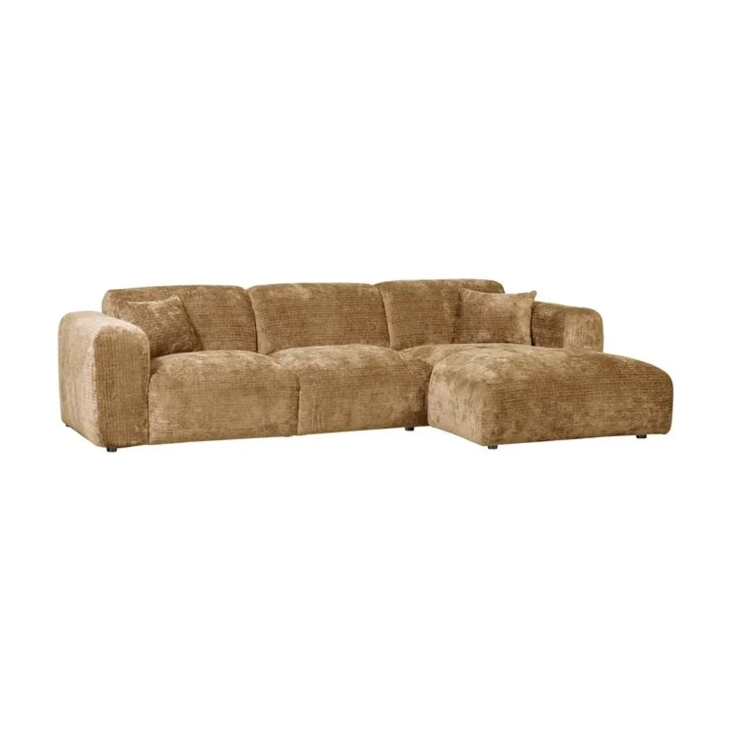 WOOOD Loungebanken|Cloud Chaise longue bank rechts chenille geel