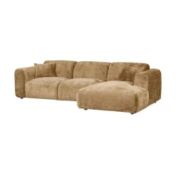 WOOOD Loungebanken|Cloud Chaise longue bank rechts chenille geel