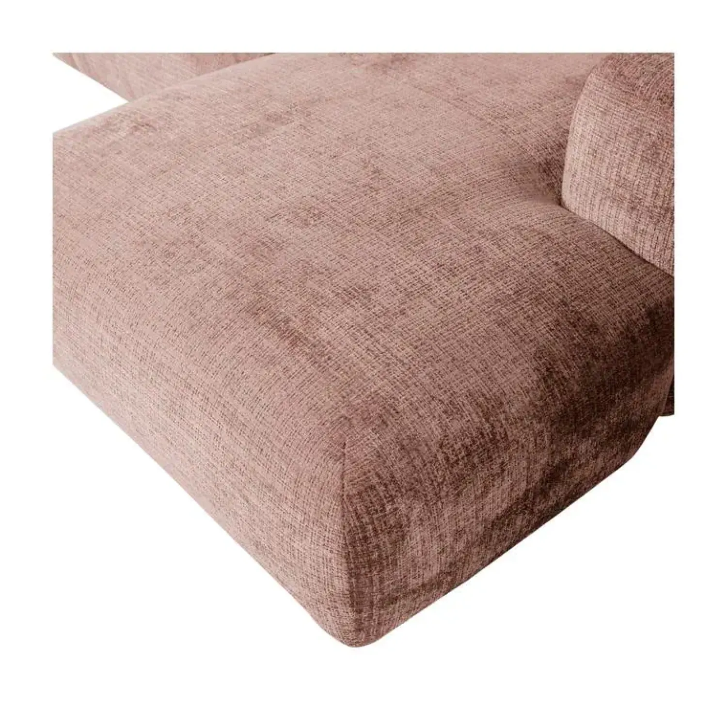 WOOOD Loungebanken|Cloud Chaise longue bank rechts chenille taupe/roze