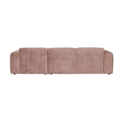 WOOOD Loungebanken|Cloud Chaise longue bank rechts chenille taupe/roze