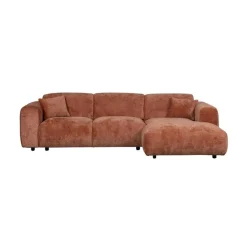 WOOOD Loungebanken|Cloud Chaise longue bank rechts chenille terracotta