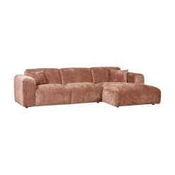 WOOOD Loungebanken|Cloud Chaise longue bank rechts chenille terracotta