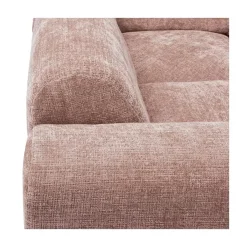 WOOOD Hoekbanken|Cloud Hoekbank links geweven chenille taupe/roze