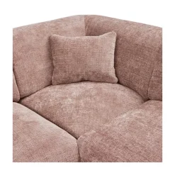 WOOOD Hoekbanken|Cloud Hoekbank links geweven chenille taupe/roze