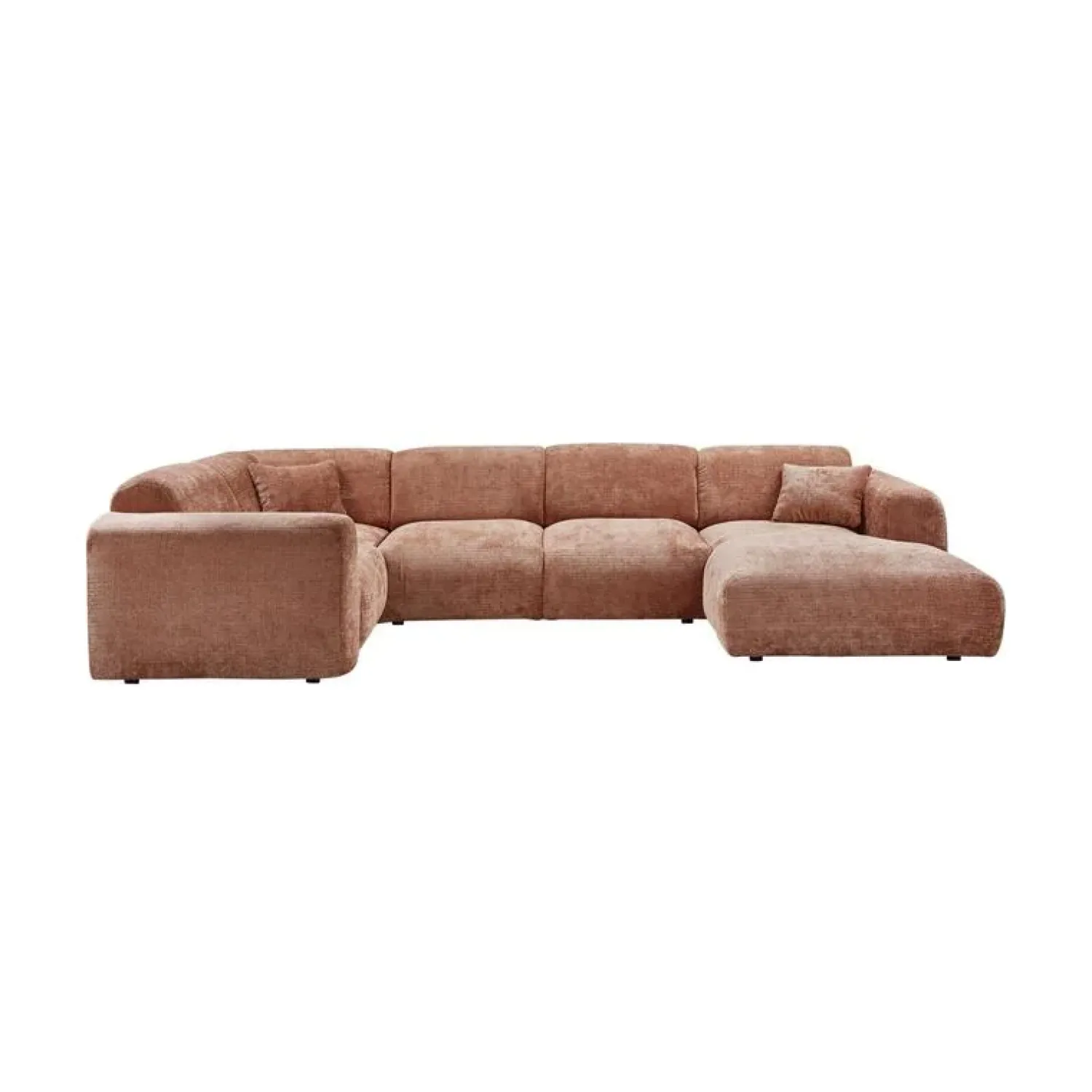WOOOD Hoekbanken|Cloud Hoekbank links geweven chenille terracotta