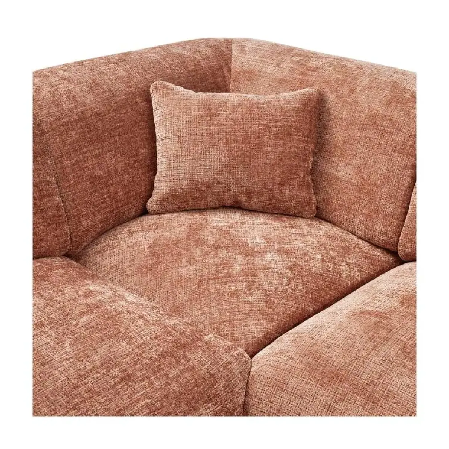 WOOOD Hoekbanken|Cloud Hoekbank links geweven chenille terracotta