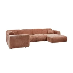WOOOD Hoekbanken|Cloud Hoekbank links geweven chenille terracotta