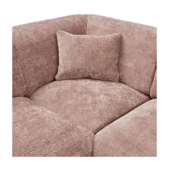 WOOOD Hoekbanken|Cloud Hoekbank rechts geweven chenille taupe/roze