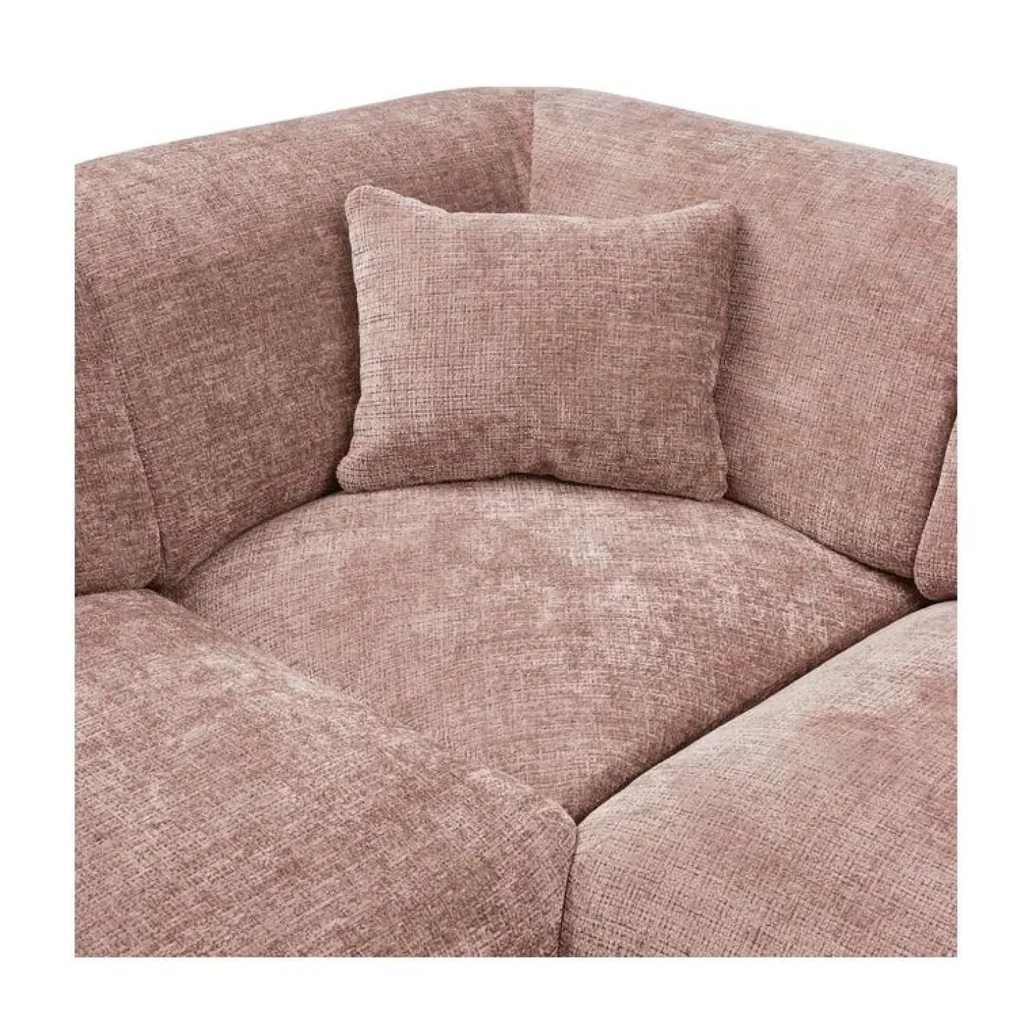 WOOOD Hoekbanken|Cloud Hoekbank rechts geweven chenille taupe/roze