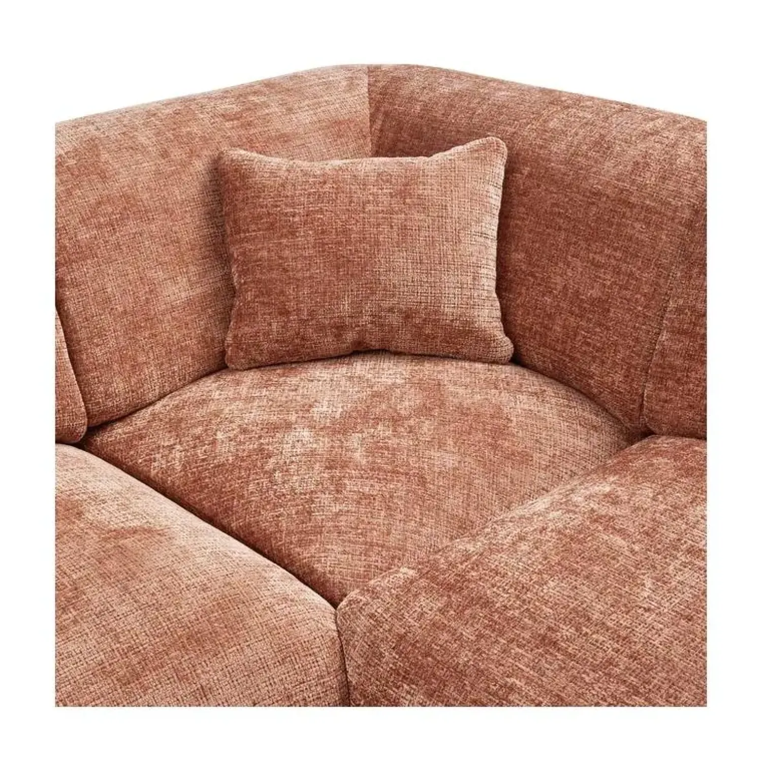 WOOOD Hoekbanken|Cloud Hoekbank rechts geweven chenille terracotta