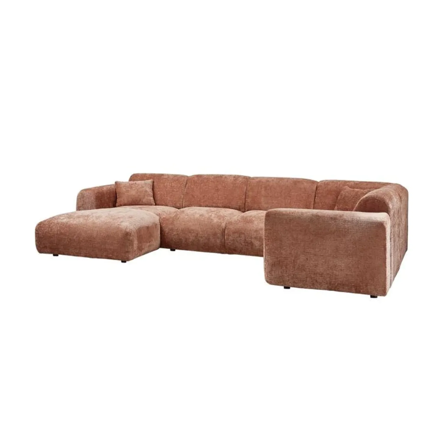 WOOOD Hoekbanken|Cloud Hoekbank rechts geweven chenille terracotta