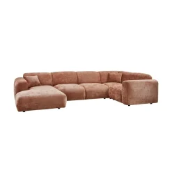 WOOOD Hoekbanken|Cloud Hoekbank rechts geweven chenille terracotta