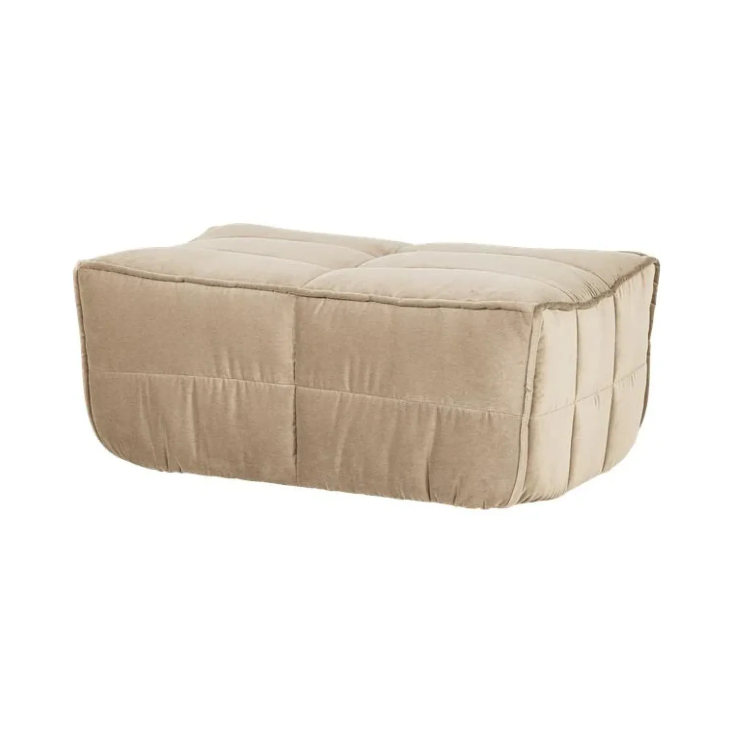 vtwonen Hockers|Cluster Hocker Velvet Zacht beige 104cm