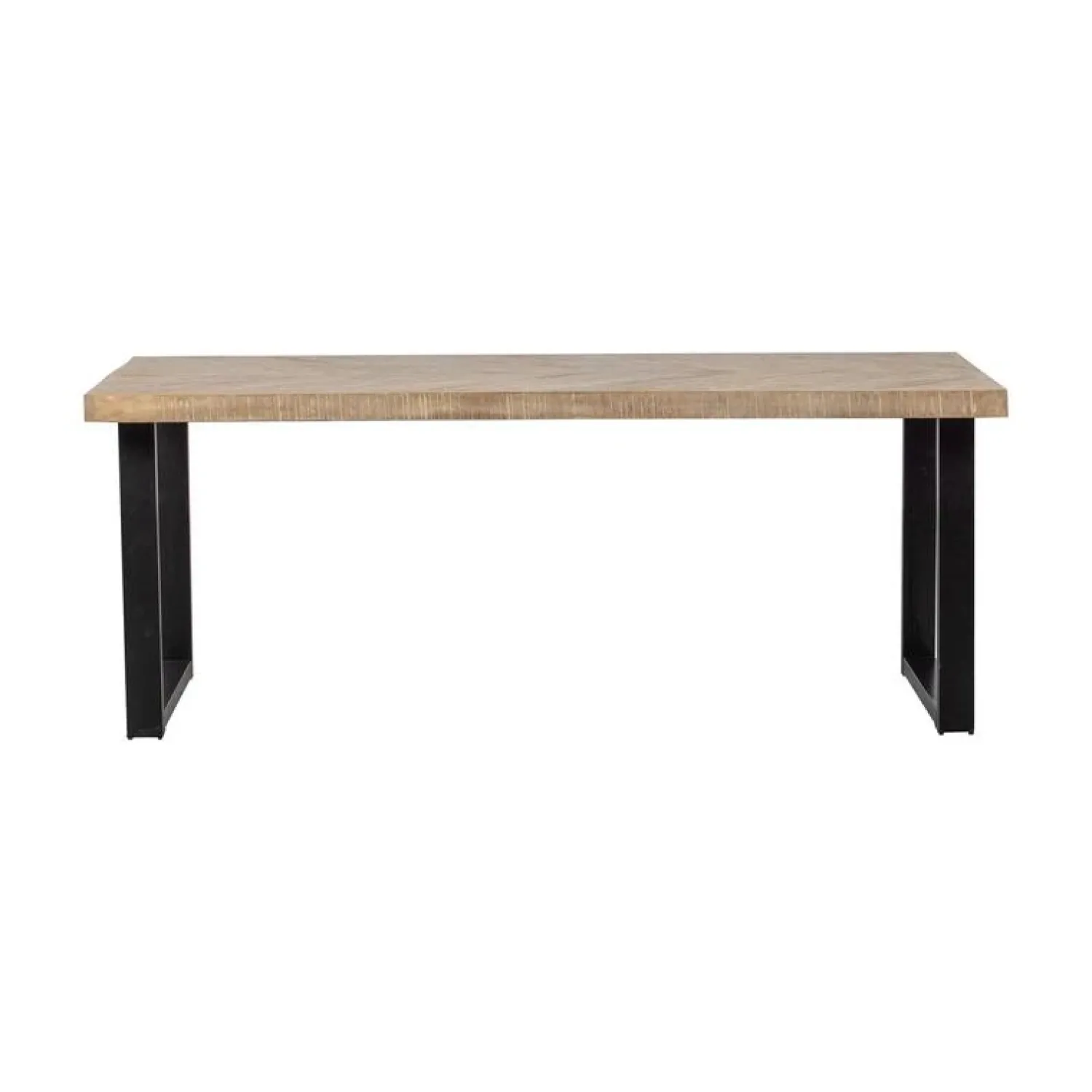 WOOOD Eettafels|Combi-tablo Eettafel mango visgraat U-poot 180 cm