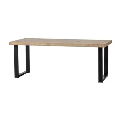 WOOOD Eettafels|Combi-tablo Eettafel mango visgraat U-poot 180 cm