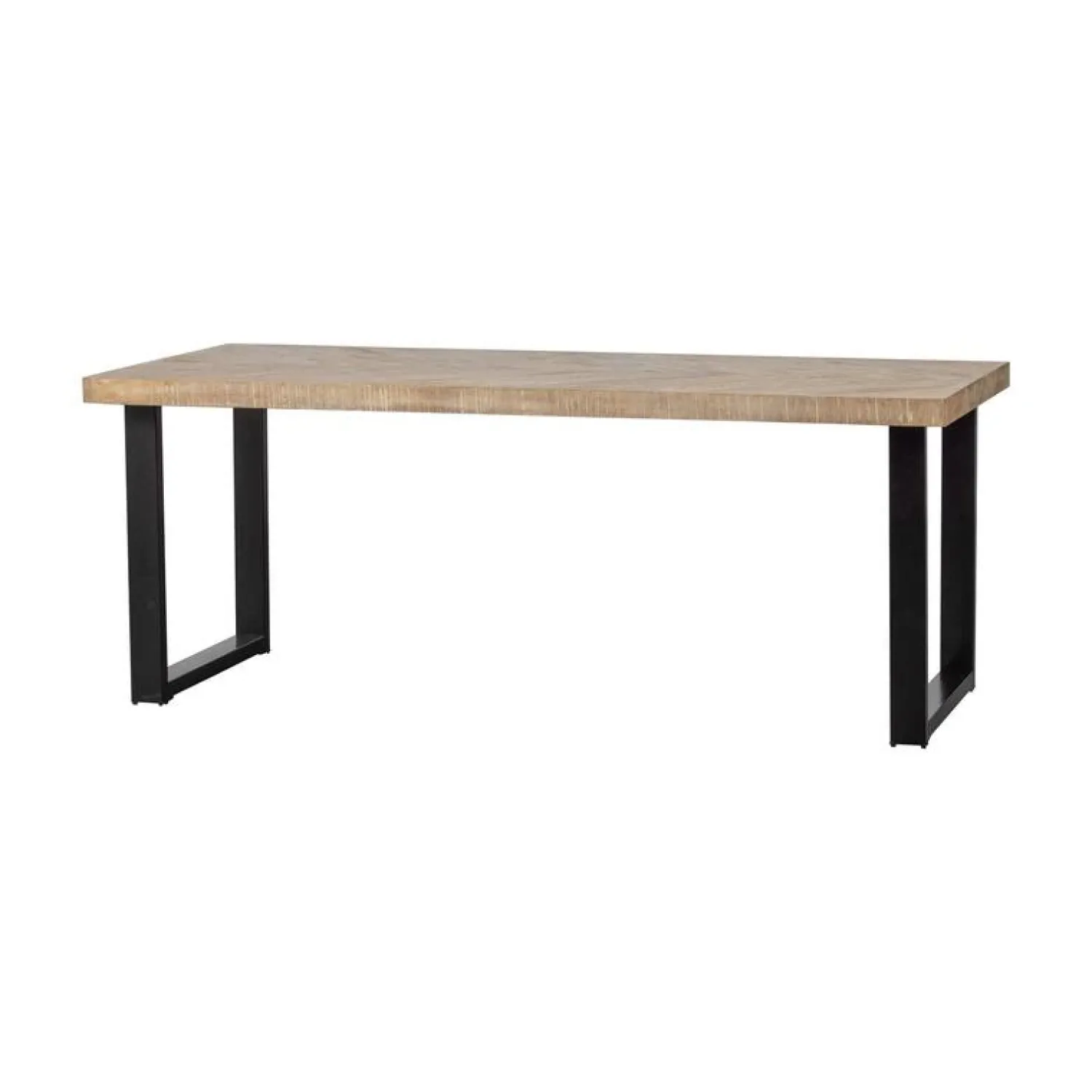 WOOOD Eettafels|Combi-tablo Eettafel mango visgraat U-poot 180 cm