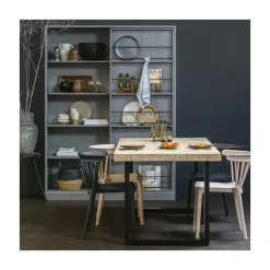 WOOOD Eettafels|Combi-tablo Eettafel mango visgraat U-poot 180 cm